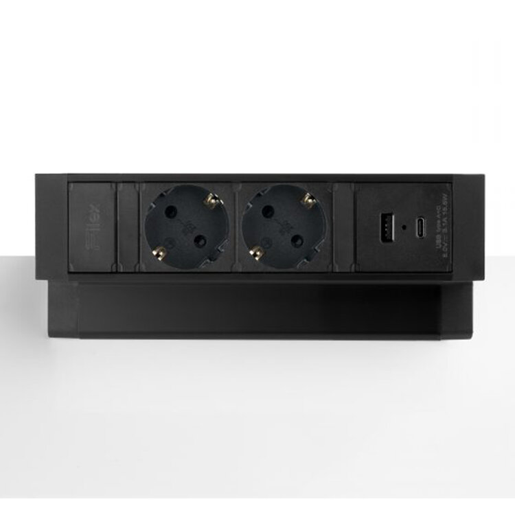 Opbouwunit Power Desk Up 2.0 stekkerdozen Worktrainer.nl