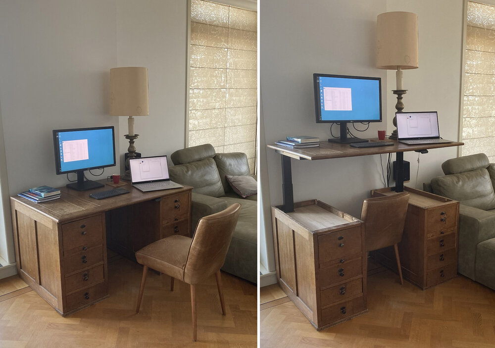 Linak Wall Elektrisch zit-sta muurbureau worktrainer.nl