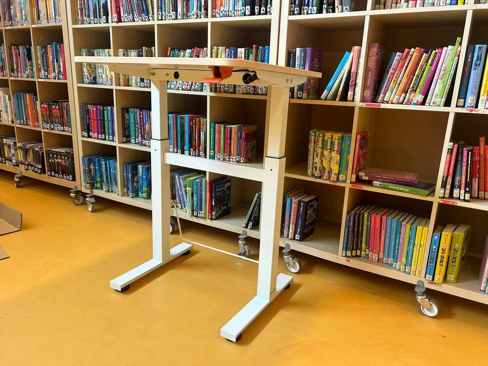 Klein gasveer zit-sta bureau - BouncyDesk - Schommel bureau