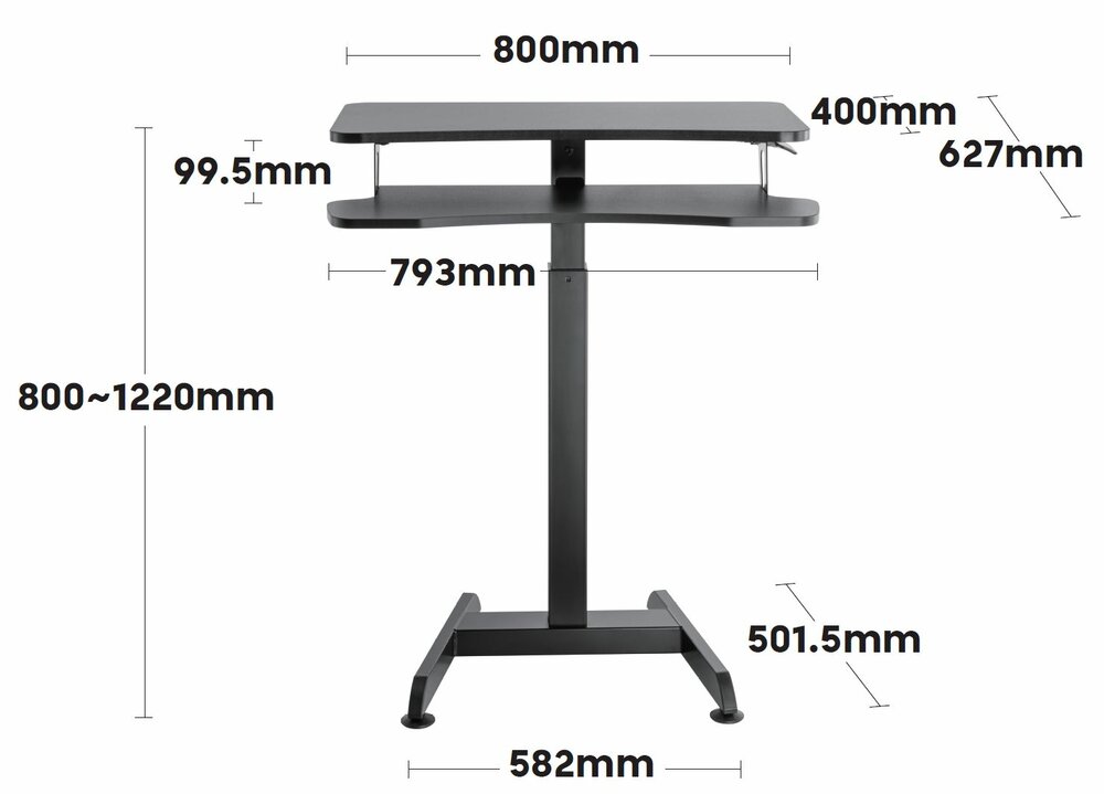 2nd Chance | UPdesk High Gas Spring | Small Sit-Stand Desk