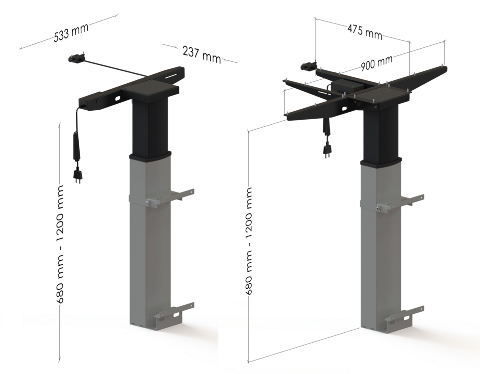 Conset 501/19 Wall | Elektrische Zit-Sta Muurtafel