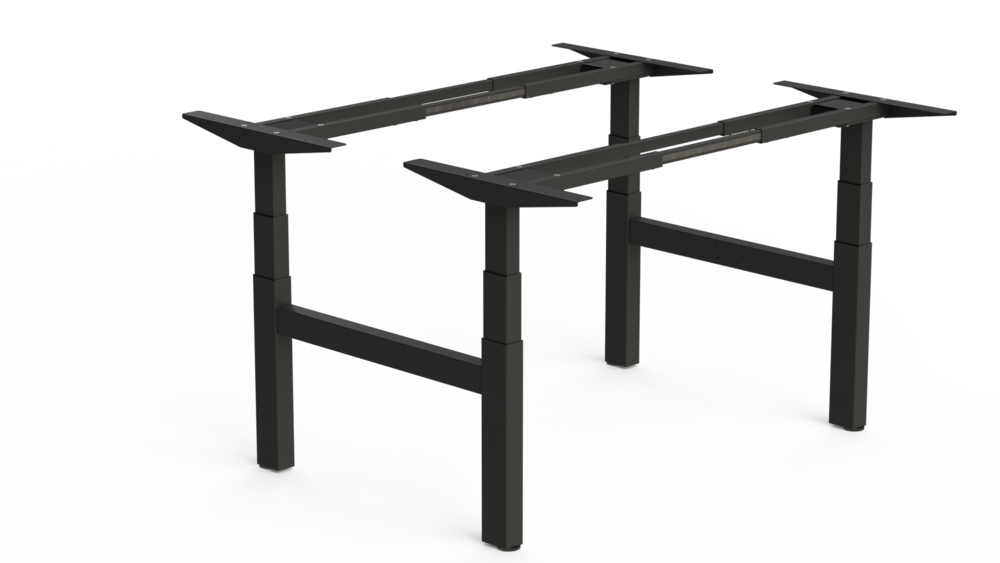 Dubbel Elektrisch Zit-Sta Bureau - SteelForce 670  2 aan elkaar geschakelde bureaus - Zeer stabiel - Worktrainer.nl