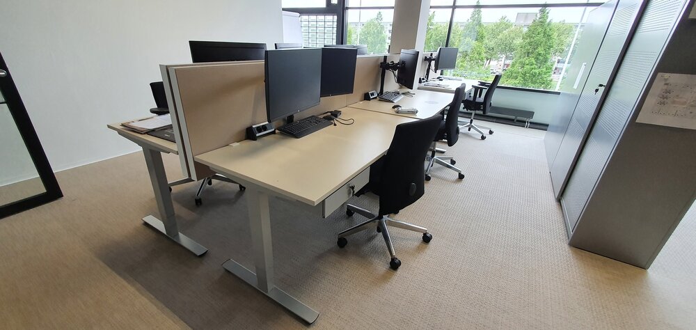 Nyink | Tafelscherm Voorzetwand Enkel Zit-Sta Bureau | Met Aluminium Kader