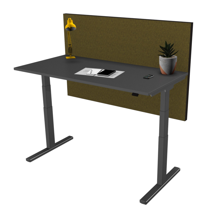 Nyink | Tafelscherm Voorzetwand Enkel Zit-Sta Bureau | Met Aluminium Kader