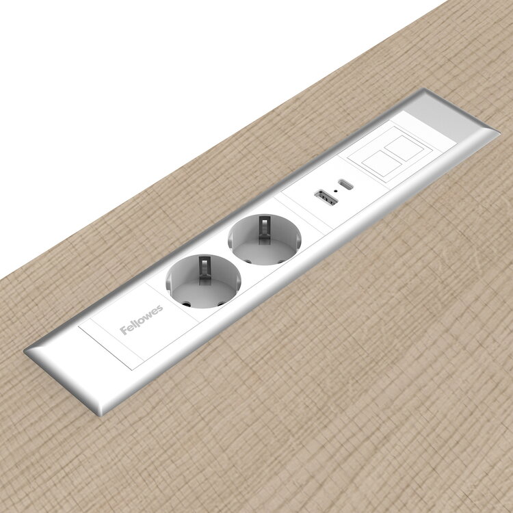 Inbouwunit Power Desk Insert stekkerdozen Worktrainer.nl