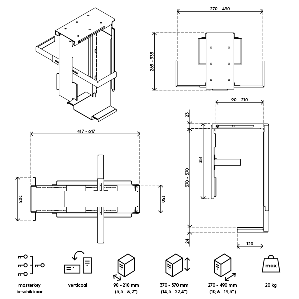Computerhouder |  CPU houder Worktrainer.nl