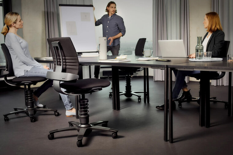3Dee Premium Leer Aeris Actieve Bureaustoel veer swopper worktrainer.nl