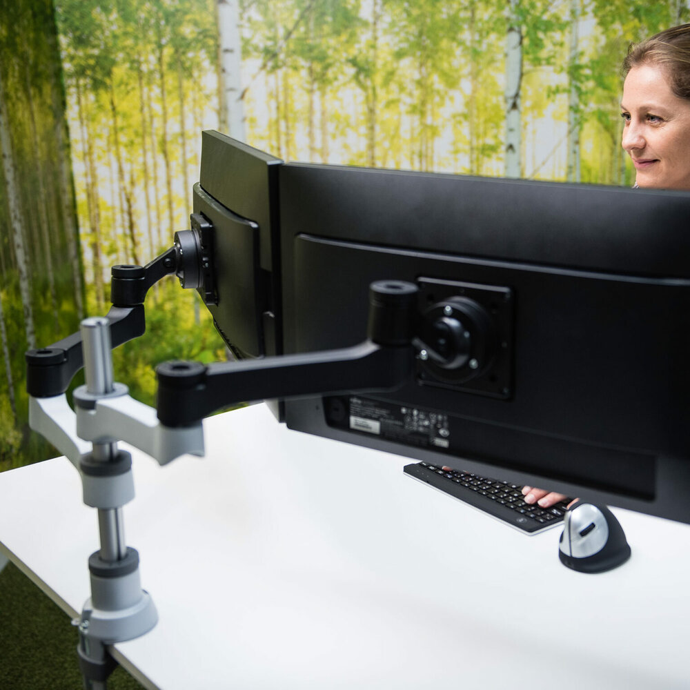 R-Go Zepher | Monitorarm Dubbel