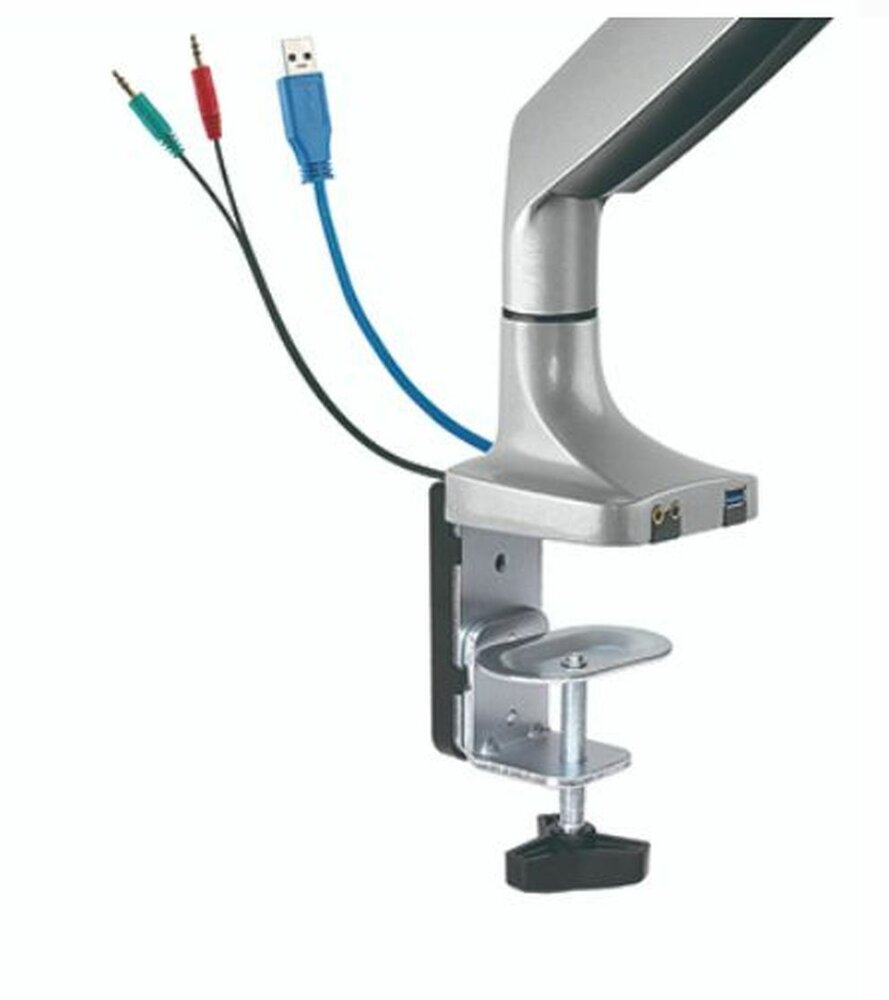 Monitorarm | Gasveer Enkel  incl. USB en audio