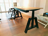 Design Hoog Laag Bureau - Elektrisch Zit-Sta Bureau - OakDesk - Worktrainer.nl 