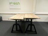 Design Hoog Laag Bureau - Elektrisch Zit-Sta Bureau - OakDesk - Worktrainer.nl 