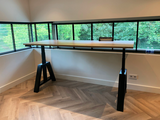 Design Hoog Laag Bureau - Elektrisch Zit-Sta Bureau - OakDesk - Worktrainer.nl 