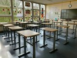 Staand leren sta bureau school