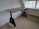 Design Hoog Laag Bureau - Elektrisch Zit-Sta Bureau - OakDesk - Worktrainer.nl 