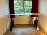Design Hoog Laag Bureau - Elektrisch Zit-Sta Bureau - OakDesk - Worktrainer.nl 