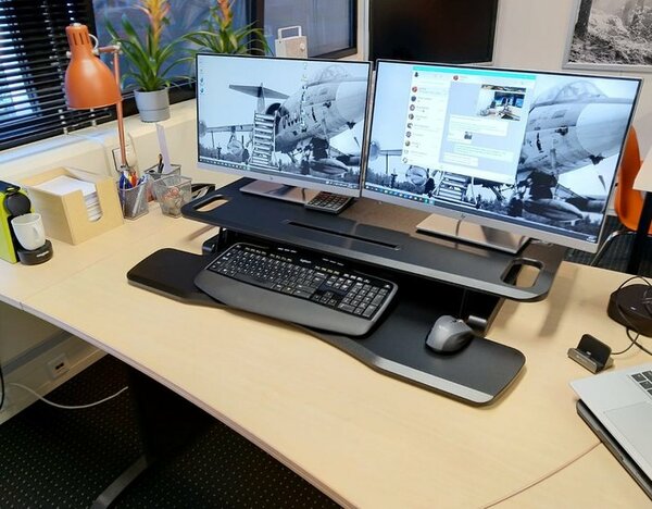 UPdesk Cross Large | Gas Spring Sit-Stand Desk Converter