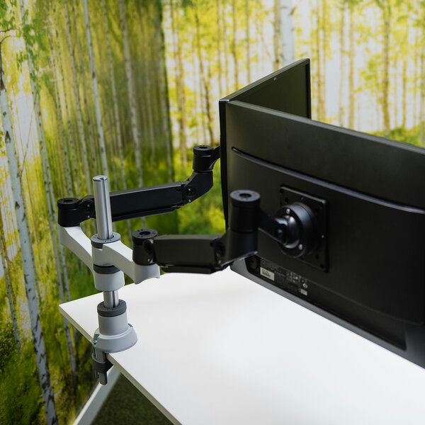 R-Go Caparo | Gasveer monitorarm voor 2 schermen