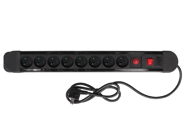 Perel | Power strip with switch and 8 sockets 
