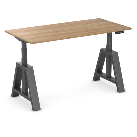 Design Hoog Laag Bureau - Elektrisch Zit-Sta Bureau - OakDesk - Worktrainer.nl 